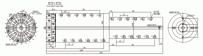 dessin rotatoire de bague collectrice des 3024004 de la série 3024004 de la série M5 24 syndicats du passage Pnuematic/+Electric Hybridry