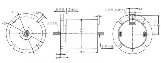 电源线 系列滑环外形图纸 du 路 10A du 路千兆网线组合 4 du 单通路千兆以太网滑环 1 d'em056-18-tm